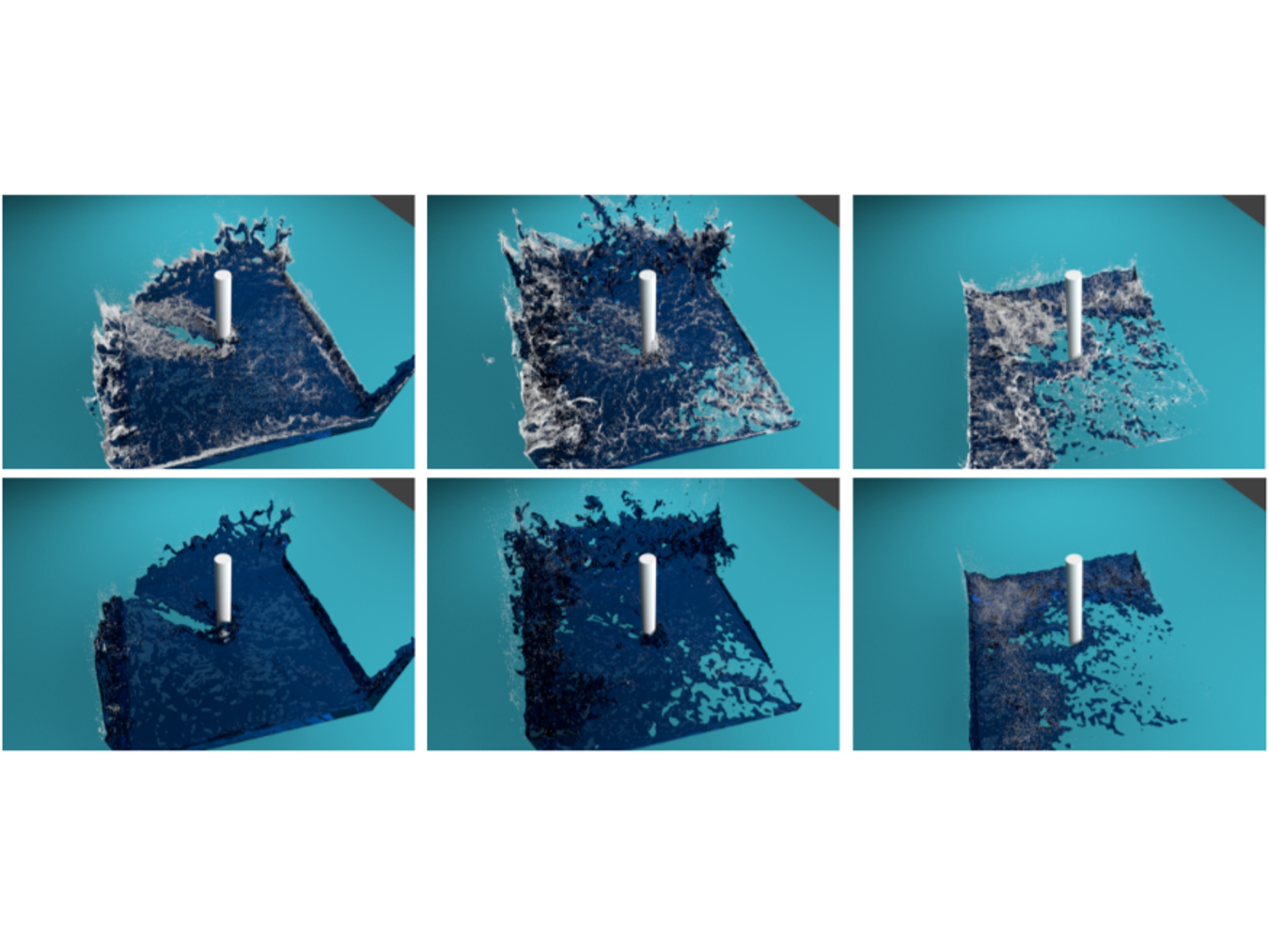 A Symmetric Particle-Based Simulation Scheme towards Large Scale Diffuse Fluids